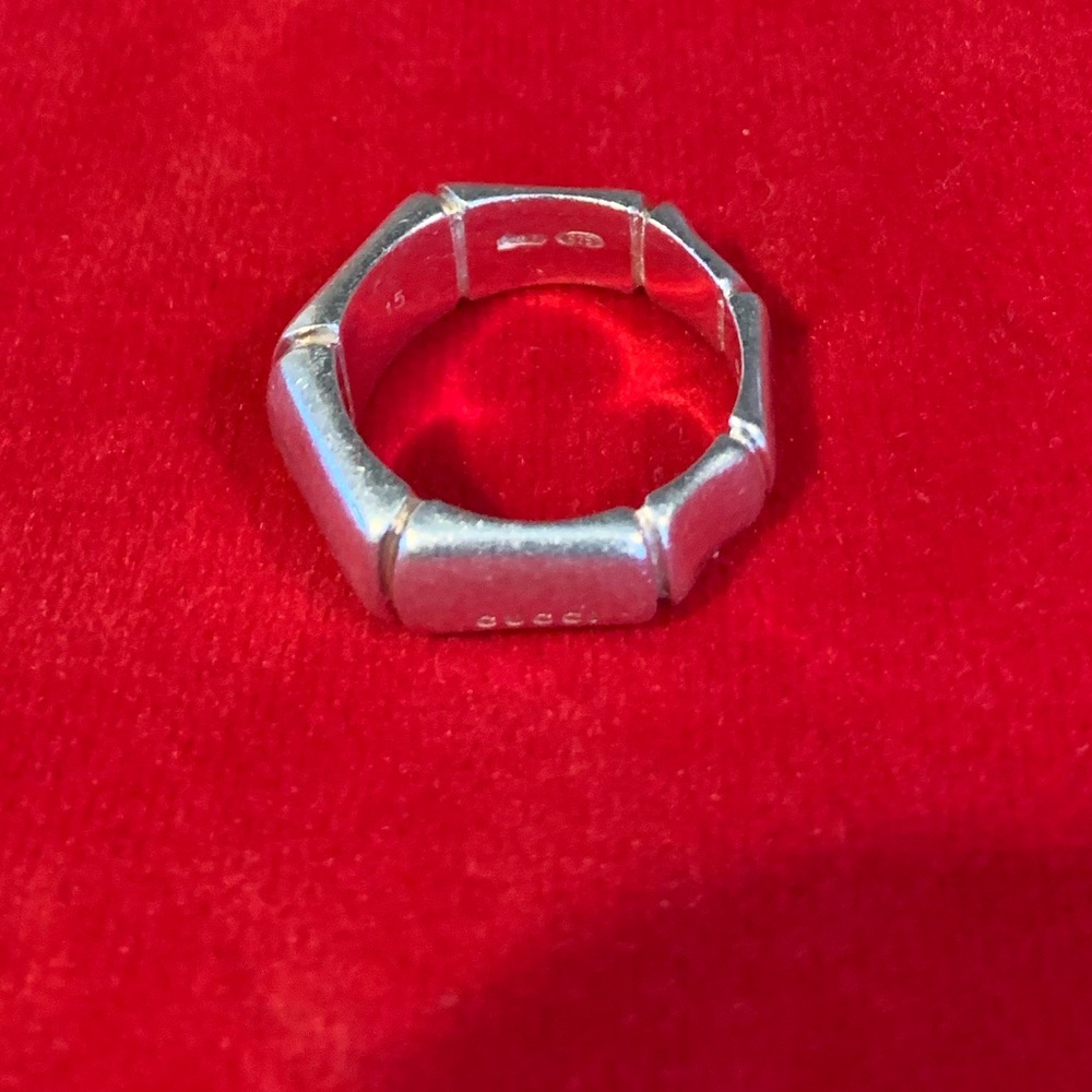 Vintage Gucci Sterling Silver Ring Size 15- US 6